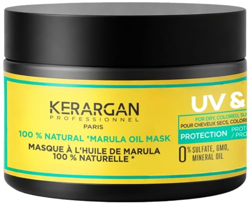 Kerargan – UV- & Färgskyddande Hårmask med Marulaolja för Torrt och Färgat Hår – Återfuktar, Revitaliserar & Skyddar – Utan Sulfater, GMO & Mineralolja – 250 ml