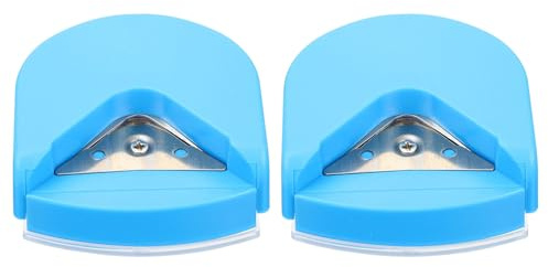 SEWACC Cortador de Esquinas para Bricolaje 2 Piezas Abs Azul, Redondeadora de Papel y Fotos, Herramienta Manual para Manualidades, Oficina y Scrapbooking, Corte Preciso sin Bordes
