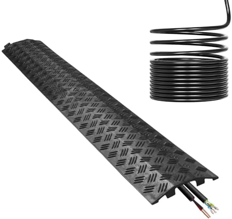Driveway Hose Protector Indoor Electrical Cable Protector Traffic Cables Management Ramp for Outside Road Garage Sidewalk Asphalt Garden Gravel Area