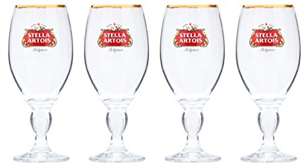Stella Artois Lot de 4 calice en verre 33 cl