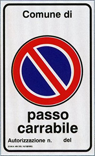 Cartello Segnaletico - Segnaletica Passo Carrabile in Alluminio 40x60 cm