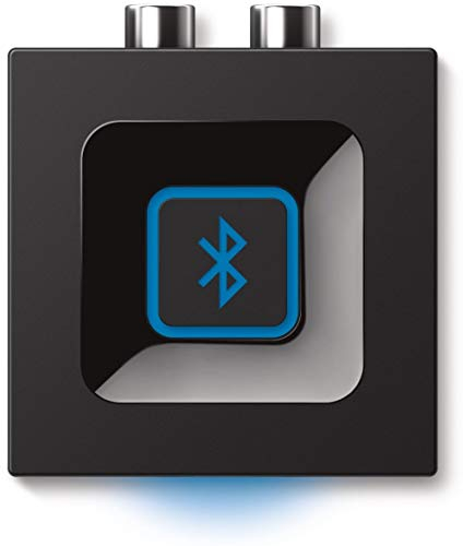 Logitech Ricevitore audio Bluetooth wireless, Bluetooth multipunto, ingresso 3,5 mm e RCA, pulsante di associazione, portata 15 m, presa UK, PC/Mac/tablet/telefono cellulare/ricevitore AV/sistema stereo - nero, 1 pezzo