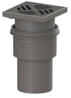 Kessel-Ablauf Practicus 45210.40 DN100 senkrecht, Rost Schwarz 138 x 138