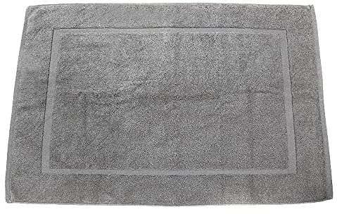 Lanudo Luxus Badematte Pure Line Bordüre 100% Frottier Baumwolle 60 x 90 cm, Farbe Silber
