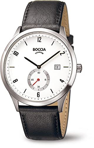 Boccia Herren Digital Quarz Uhr mit Leder Armband 3606-01