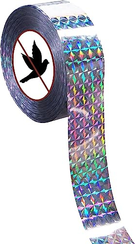 UCLEVER Vogelabwehr Vogelband, 106m x 5cm Vogelschreck Reflektierendes Vogelabwehrband, Abwehrband Vogel Band Reflexion Reflektorband für Protect Gärten Höfe Pflanze