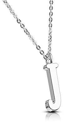 Bungsa Damen-Kette BUCHSTABEN A-Z in Silber oder Rosegold - Alphabet Halskette mit Anhänger - aus Edelstahl - Halschmuck für Damen, Kinder & Herren - A B C D E F G H I J K L M N O P R S T U V W Z