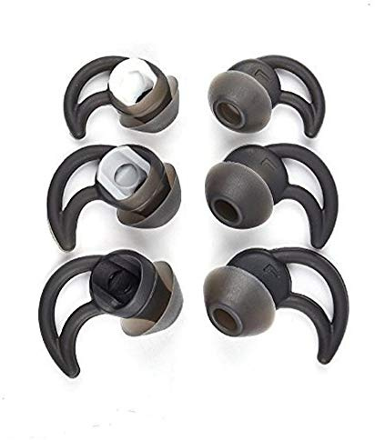 Ersatz-Ohrstöpsel mit Geräuschunterdrückung, Doppelflansch, Silikon-Ohrstöpsel-Set, kompatibel mit Bose QuietControl 30 QC30 QC20 SIE2i IE2 IE3 Soundsport Wireless Kopfhörern (schwarz)