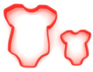 Custom Cutters Baby Grow Shape Cutters | MINI/Small Plastic Cutter for Baking, Fondant, Clay, Pastry, Icing, Jewellery (3CM + 5CM)