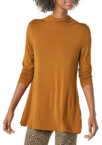 Amazon Essentials Tunica Morbida con Collo a Lupetto a Maniche Lunghe in Jersey (in precedenza Daily Ritual) Donna