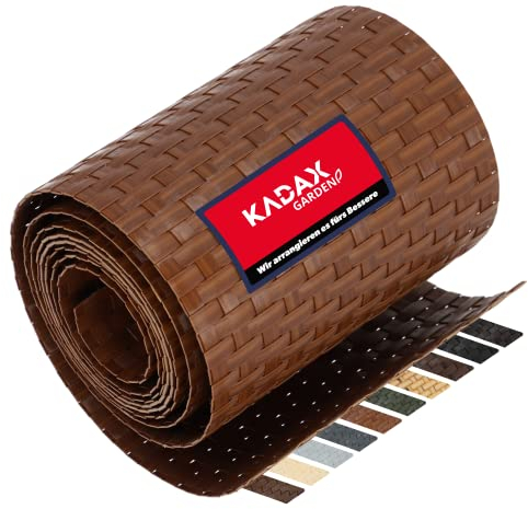 KADAX Valla de Technoratán, 19 x 255 cm, 10 Colores, Tiras de protección Visual, Rollo de protección Visual, protección contra el Viento para balcón, terraza (Miel)