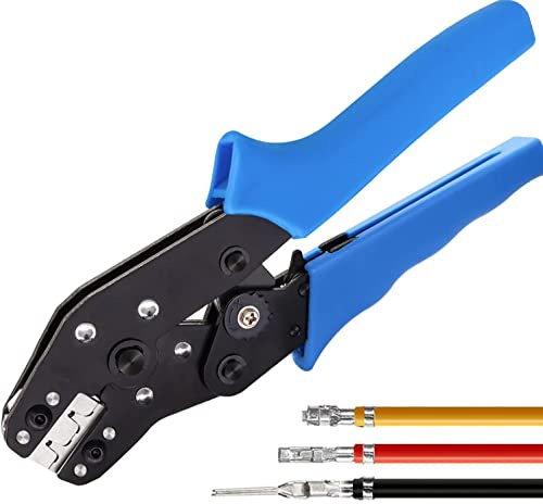 Taiss Herramienta de crimpado JST, herramienta de crimpado Dupont, crimpadora JST, crimpadora Dupont, crimpadora de alambre de trinquete para conector JST XH 2.54 mm, PH2.0, terminales D-sub (0.08-0.5