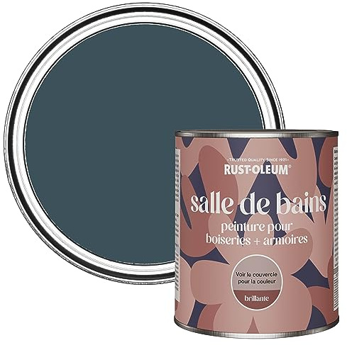 Rust-Oleum Blue Moisture Resistant Bathroom Wood and Cabinet Paint in Gloss Finish - Evening Blue 750ml