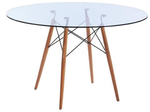 Noorsk Design Mesa Redonda De Comedor o Cocina Tower Cristal 100 (Diámetro 100)