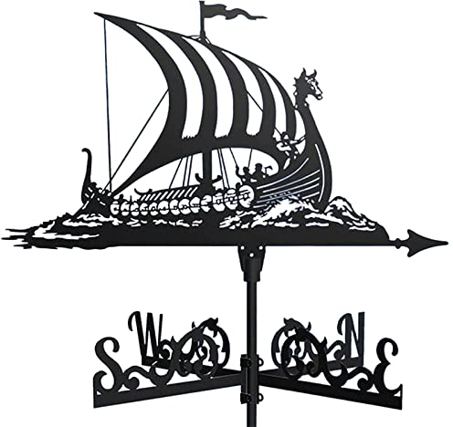 Metall Segelschiff Wetterfahne Windrichtung Wetterfahne Dachhalterung, Windfahne Windrichtungsanzeiger Wetterhahn Messwerkzeug Dach Hof Garten Pavillon