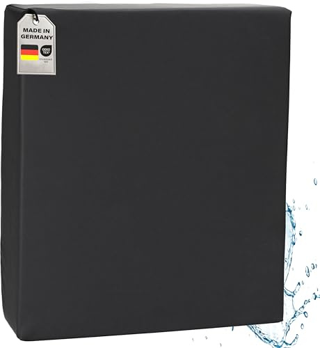 Orthopädisches Anti Dekubitus Viscoschaum Sitzkissen 52x45x10 cm – Made in Germany | Ergonomisch & druckentlastend (RG 85 (mittel) Outdoor / Inkontinenz Bezug wasserabweisend schwarz)
