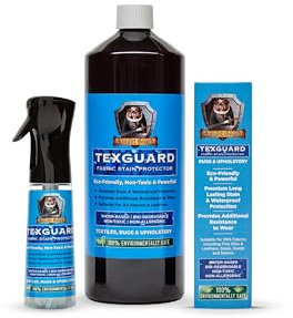 Tex-Guard Premium Protector. Powerful Eco-Friendly Stain Protection for Carpets, Upholstery & Fabrics that repels dirt & spills with an invisible shield + ensures items are easier to clean. 1300Ml