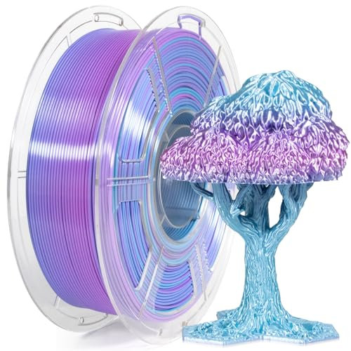 IEMAI Seide PLA Filament 1.75mm 1Kg, Mehrfarbig Blau Lila 3D Drucker Filament, Maßhaltigkeit +/-0.02mm