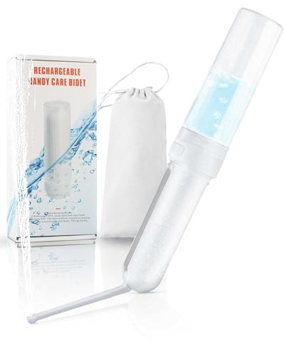 WeWi HLTH Rechargeable Portable Bidet - Handheld Travel Bidet Sprayer with 3 High Pressure Modes, IPX6 Waterproof & Cordless Design for Ultimate Personal Hygiene at Home and On The Go (White)