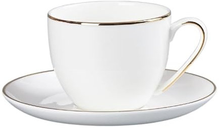 Espressotassen Kaffeetasse und Untertasse mit großem Fassungsvermögen, Goldrand, kreatives Design, Nachmittagsteetassen, leichtes Luxus-Trinkgeschirr Espresso Tassen(Color:Style L)