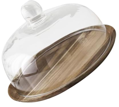 Kichvoe Cake Stand Transparent Dome Cover Elegant Dessert Display Tray for Cakes Cookies for Events and Parties Freshness Preserving Design