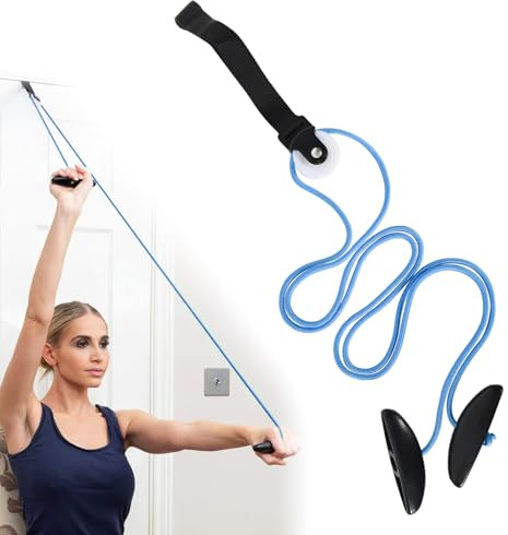 Schultertrainer Pulley Seilzug,Schulter Physiotherapie Seilzug,Fitness Gymnastik Seil mit Handgriffe und Befestigung,Shoulder Pulley für Training, Rehabilitation, Reha, Schulterbeweglichkeit
