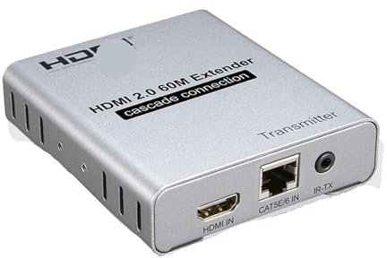 YUANFAHHH Extensor HDMI Extensor HDMI 4K 60HZ sobre Cable Ethernet Cat6/7 RJ45 a Extensor de conexión en Cascada HDMI 2.0 de 60M(4k 60HZ 60M,4)