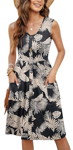 MOLERANI Summer Dresses for Women UK Sleeveless V Neck Beach Dress