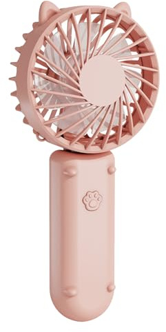 Ventilador de mano recargable portátil USB recargable personal 90° mini escritorio 3 velocidades de viento como bolsillo silencioso para escritorio interior y exterior silencioso (tamaño único)