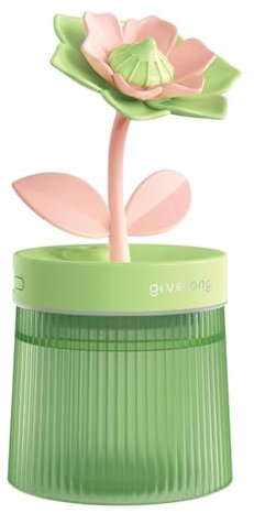 LOVIVER Piccolo umidificatore Ricaricabile Che previene la combustione eccessiva, Decorazione, Funzione Timer 4, umidificatore d'Aria per Ufficio, Verde
