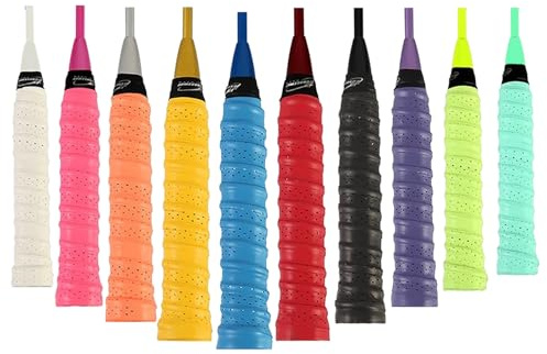 10 pz Racchette da Badminton Grip Tap,Racchetta Overgrip Nastro Overgrip,PU Racchette Grip Racchette Antiscivolo Perforate Super Assorbenti Grip Grip Grip per Tennis, Badminton, Squash