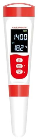 HGTRH 4 in 1 Misuratore Elettronico di PH, Misuratore di qualità dell'Acqua PH/TDS/EC/Temperatura con Acquisizione Dati ATC Ad Alta Precisione per Acqua Potabile Casa Piscina