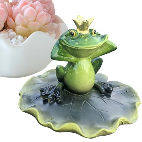 Pang Floating Frog Decor - Figure d'amphibienne réaliste, finition résineuse résistante à l'eau | Caractéristiques du jardin peints à la main pour les piscines, les fontaines, les étangs koi, l'art de