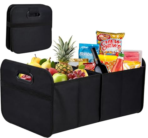 Wixovo Organizador de Maletero 35L, caja plegable para el coche reforzada y robusta antideslizante,Bolsa organizadora para el maletero Oxford impermeable y antideslizante