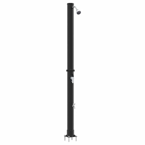 Solar Outdoor Dusche 217 cm für Pool und Garten - Schwarz aus PVC und Aluminium, Langlebig und Wetterbeständig - Perfekte Erfrischung im Sommer