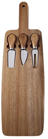 Tabla para cortar queso con mango, tabla de cortar de madera, tabla de cortar con asa, tablas de queso, bandejas para servir con utensilios de queso para cocina, fiesta de inauguración de la casa