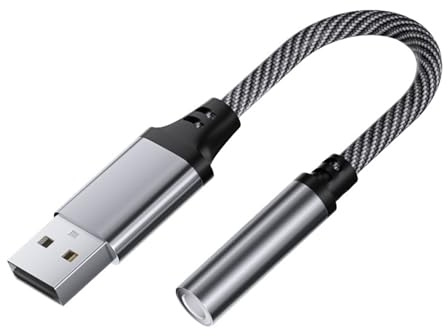 Adaptateur Jack USB,Adaptateur USB vers Jack 3,5mm,Carte SonUSB vers AUX Stéréo Auxiliaire 3,5mm,pour Casque avec Microphone Compatible avec Écouteurs PC Ordinateur Portable
