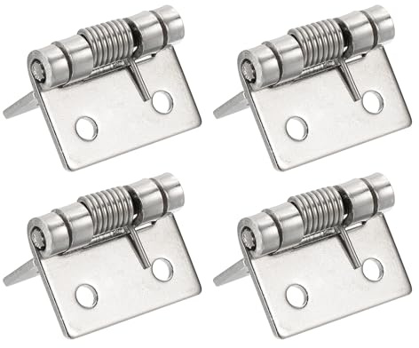 QUARKZMAN Cerniere a Molla Acciaio Inossidabile 1 Argento 4pz | con Apertura Automatica, per Porte di Armadi Scatole e Hardware Fai da Te