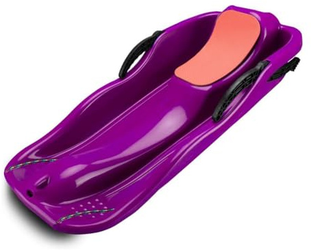FANNOU Skibob Schlitten Bob Schlitten Kinderbob mit Bremsen für 3-10 Jahre, Lila