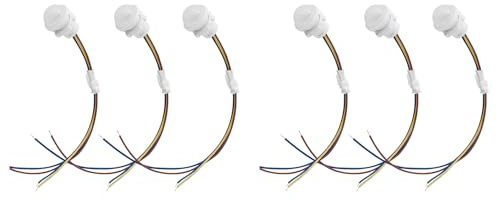 Tacdas Interruptor de Luz con Sensor de Movimiento de 6 Paquetes, Interruptor de Detección Inteligente con Sensor PIR, Interruptor de Luz Inteligente para Montaje en Techo o Pared