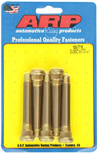 ARP Wheel Stud, 12 mm x 1.25 Thread, 3.000 in Long, 0.565 in Knurl, Chromoly, Cadmium, Subaru WRX, Set of 5