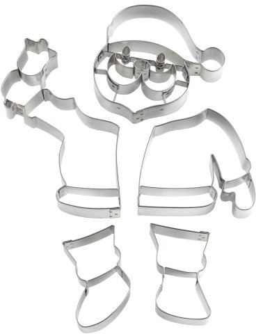 KitchenCraft Let's Make Metal Santa Claus Jigsaw Cookie Cutter Set