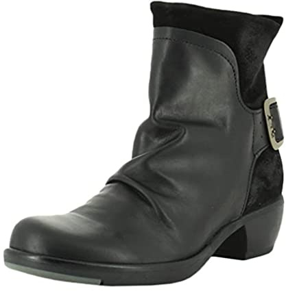 Fly London Mel MEL - Botines fashion de cuero para mujer, color negro, talla 40.5