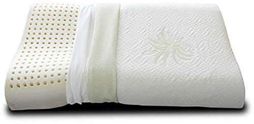 Evergreenweb - Cuscino 100% Lattice Doppia Onda per cervicale Tessuto Aloe Vera e Cotone Doppia Fodera Sfoderabile e Lavabile in Lavatrice