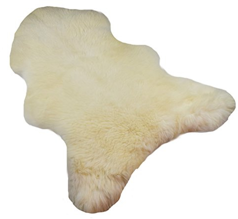 Naturasan Peau d'agneau / Peau de mouton blanche naturelle - Tannage Ecologique, Blanc, 100-110 cm