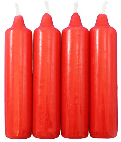 25er Pack Adventskerzen rot ca. 23 x 105 mm (25 x 4 Stück) Weihnachtskerzen, Christbaumkerzen, Pyramidenkerzen, Baumkerzen, Kerzen
