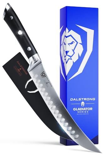 DALSTRONG Butcher Breaking Cimitar Knife - 8 - Gladiator Series - Forged High-Carbon German Steel - Sheath Guard Included - NSF Certified