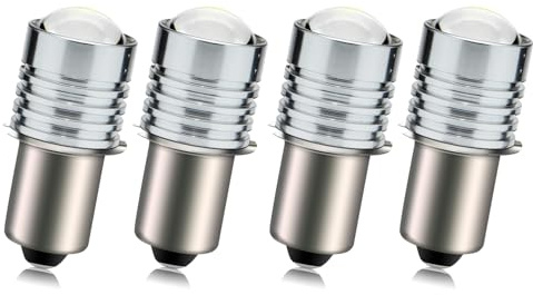 Ruiandsion P13.5S 3V Upgrade LED Flashlight Bulb Replacement for Ryobi Milwaukee DEWALT Lamp Torch Lantern Work Light Maglit Bulbs, Non-Polarity (Pack of 4)