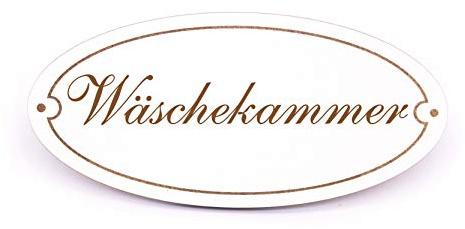 Schild Türschild Oval - Wäschekammer - selbstklebend graviert Dekoschild 15x7cm