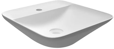 LAVABO DA APPOGGIO QUADRATO (MONOFORO) VARIANT 42X42CM Bianco
